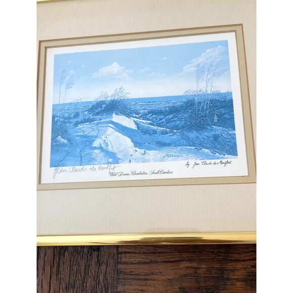 Jean Claude de Montfort Vintage Signed Framed Print Wild Dunes Charleston SC - Picture 7 of 7
